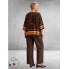 FRENZI Blouse/Shirt Bruin/Orange Luxe Print