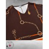 FRENZI Blouse/Shirt Bruin/Orange Luxe Print