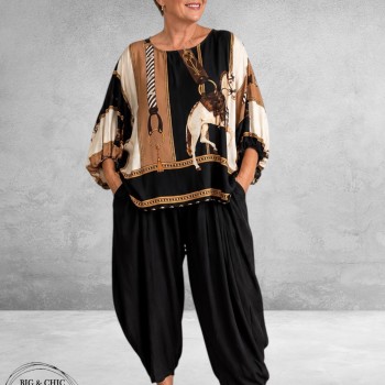 FRENZI Blouse-Shirt Luxe All-Over Print