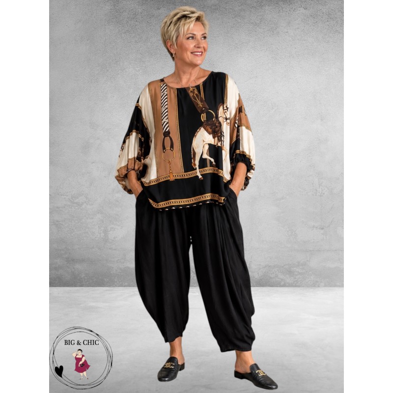 FRENZI Blouse-Shirt Luxe All-Over Print