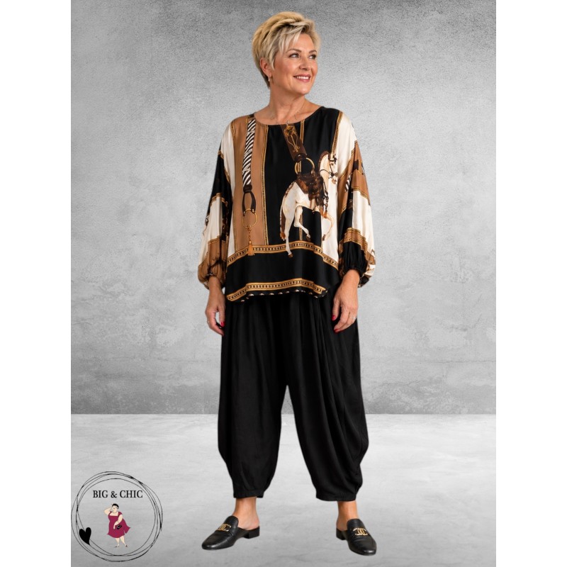 FRENZI Blouse-Shirt Luxe All-Over Print