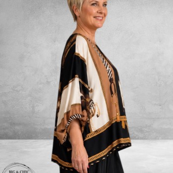 FRENZI Blouse-Shirt Luxe All-Over Print