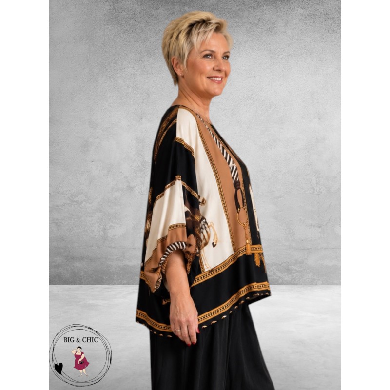 FRENZI Blouse-Shirt Luxe All-Over Print