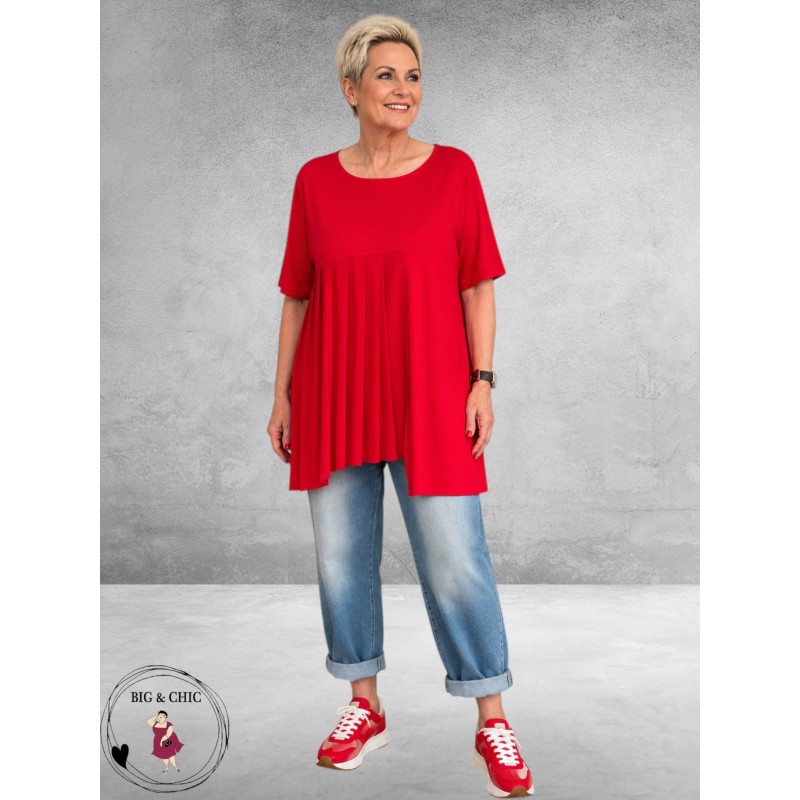 Frenzi Shirt Plooien Rood