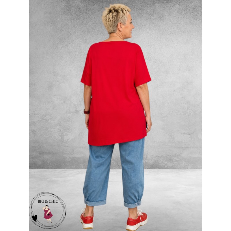 Frenzi Shirt Plooien Rood