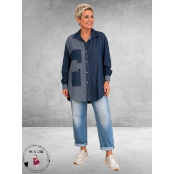 FRENZI Jeansblouse Stoer Patches