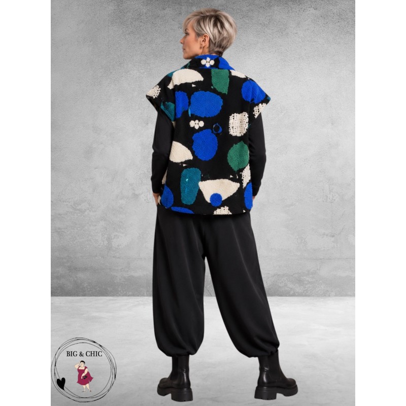 Frenzi Gilet Stoer Zwart/Blauw/Creme
