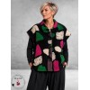 Frenzi Gilet Stoer Zwart/Fuchsia/Creme