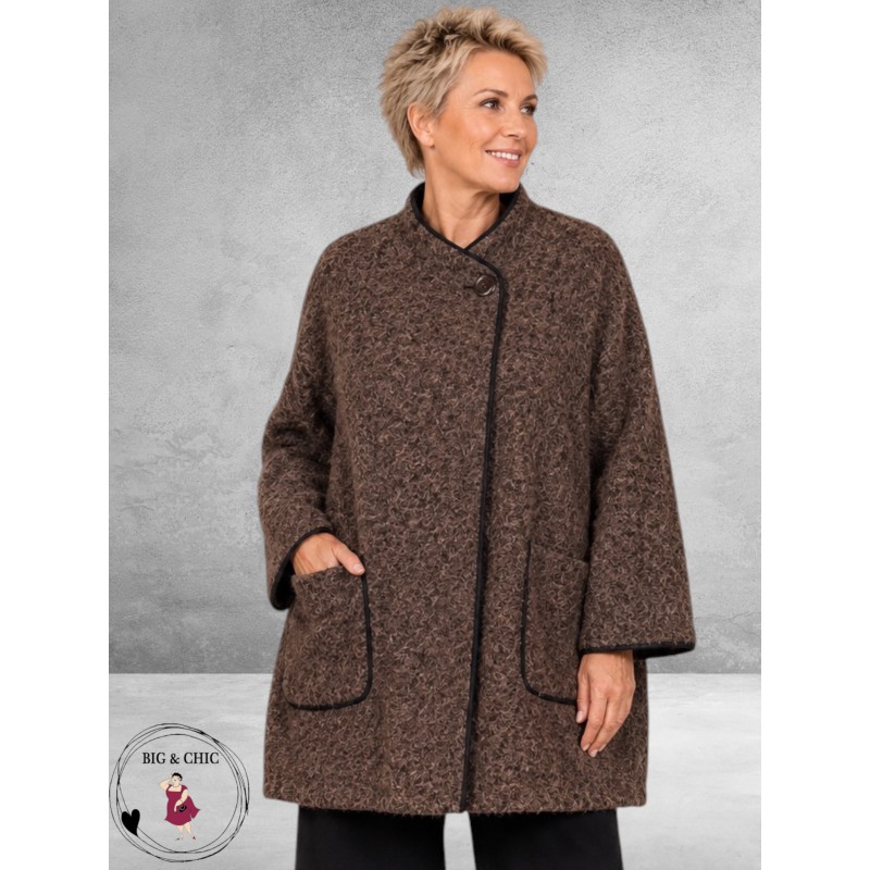 FRENZI  Jas Overgang Oversize Bruin