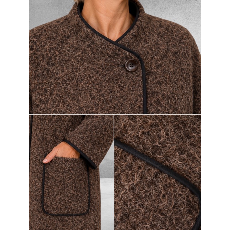 FRENZI  Jas Overgang Oversize Bruin