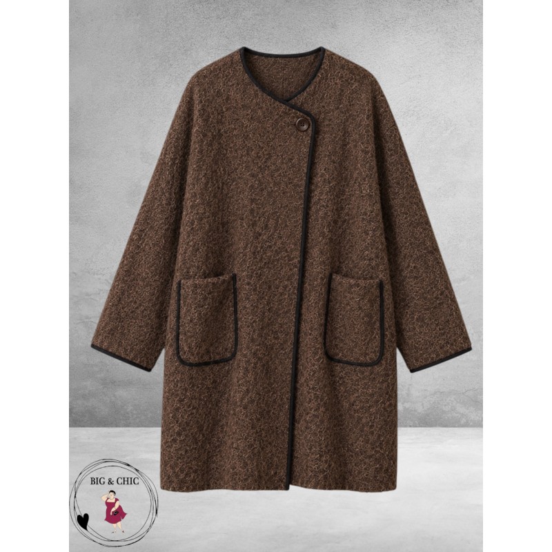 FRENZI  Jas Overgang Oversize Bruin