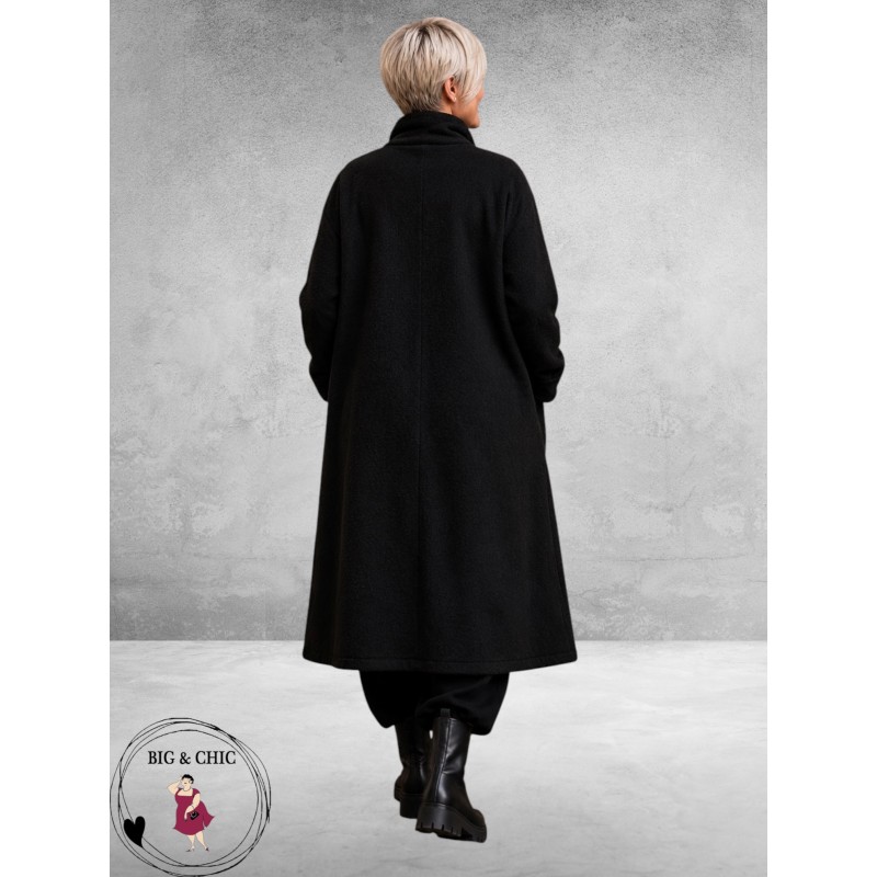 FRENZI Mantel Zwart Kleur Accenten