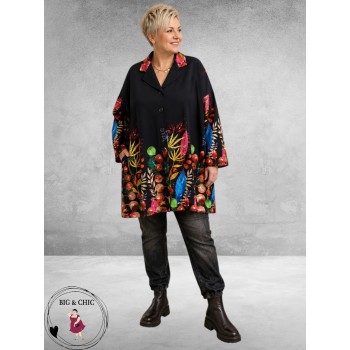 FRENZI Jas/Blazer Overgang Zwart/Botanic