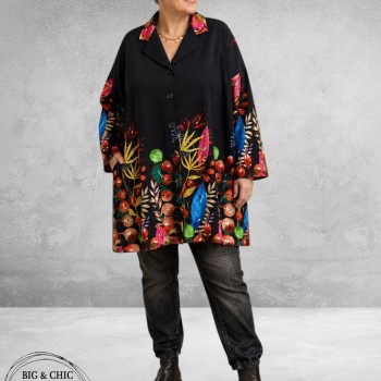 FRENZI Jas/Blazer Overgang Zwart/Botanic