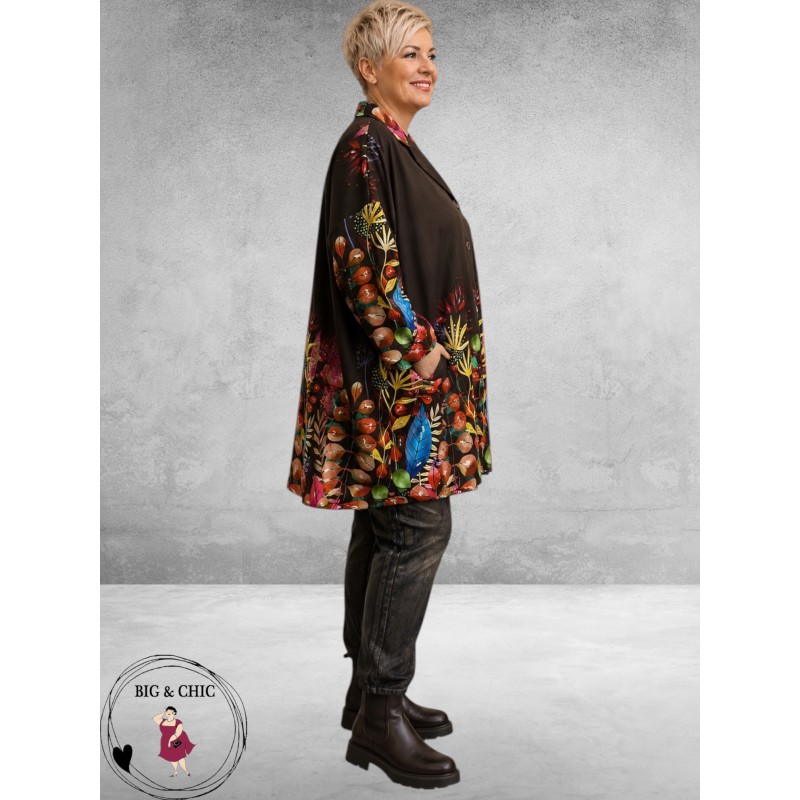 FRENZI Jas/Blazer Overgang Zwart/Botanic