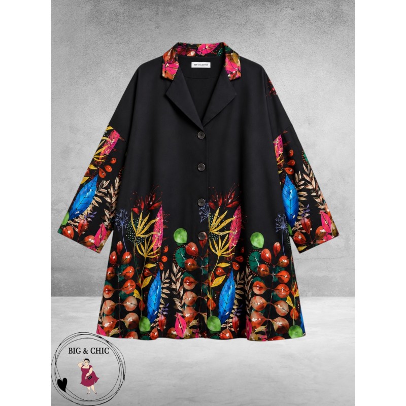 FRENZI Jas/Blazer Overgang Zwart/Botanic