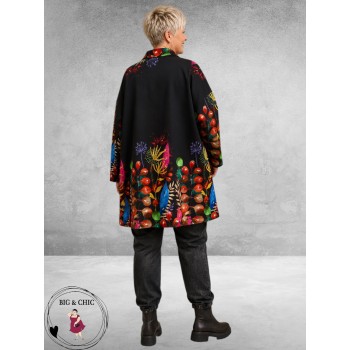 FRENZI Jas/Blazer Overgang Zwart/Botanic