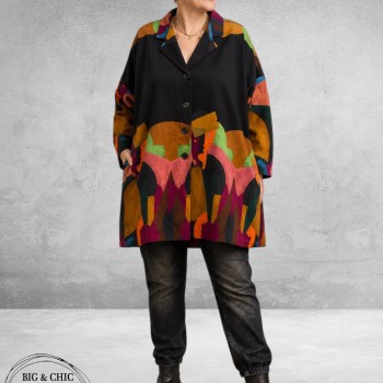 FRENZI Jas/Blazer Overgang Zwart/Graphic