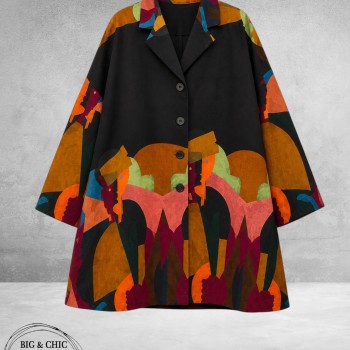 FRENZI Jas/Blazer Overgang Zwart/Graphic