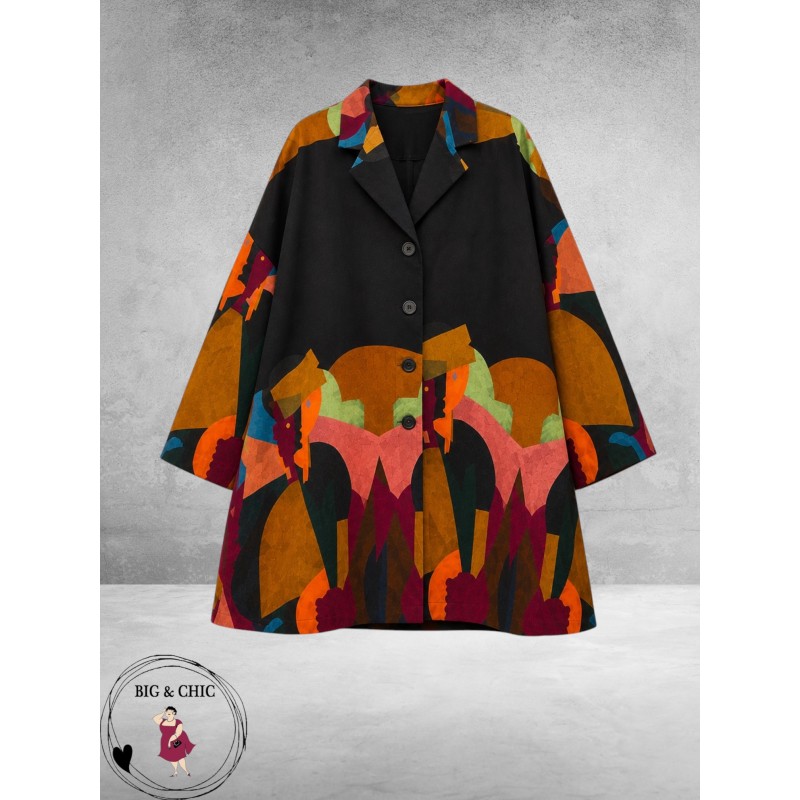 FRENZI Jas/Blazer Overgang Zwart/Graphic
