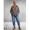 FRENZI Blouse Ruit Bruin/Blauw/Beige