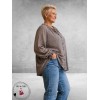 FRENZI Blouse Ruit Bruin/Blauw/Beige