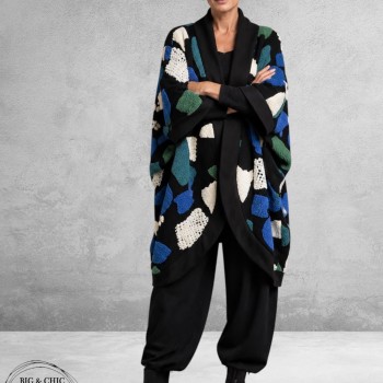 FRENZI Jas Oversize Zwart/Blauw/Groen