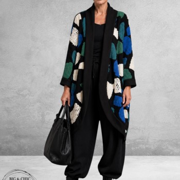 FRENZI Jas Oversize Zwart/Blauw/Groen
