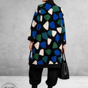 FRENZI Jas Oversize Zwart/Blauw/Groen