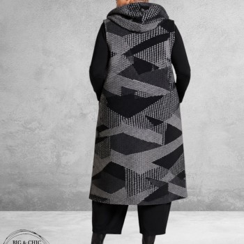 FRENZI Gilet/Vest Lang  Grijs/Zwart