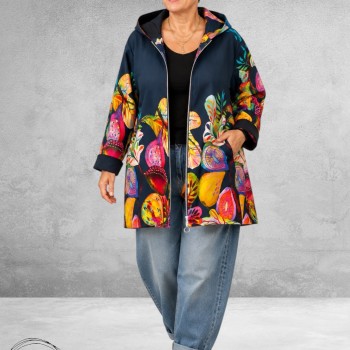 FRENZI Parkajas Blauw/Flowers