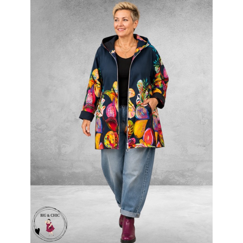 FRENZI Parkajas Blauw/Flowers