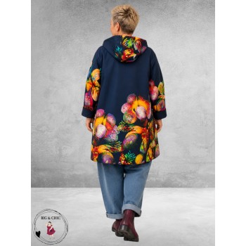 FRENZI Parkajas Blauw/Flowers
