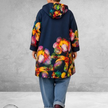FRENZI Parkajas Blauw/Flowers