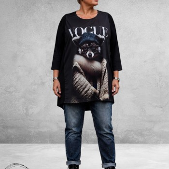 Frenzi Shirt A-Lijn Artistieke Wasbeer Vogue