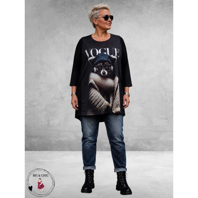 Frenzi Shirt A-Lijn Artistieke Wasbeer Vogue