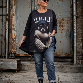 Frenzi Shirt A-Lijn Artistieke Wasbeer Vogue