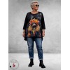Frenzi Shirt A-Lijn Artistieke Poes