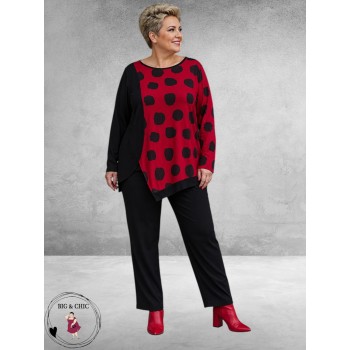 FRENZI Shirt Asymmetrisch Red Dots