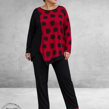 FRENZI Shirt Asymmetrisch Red Dots