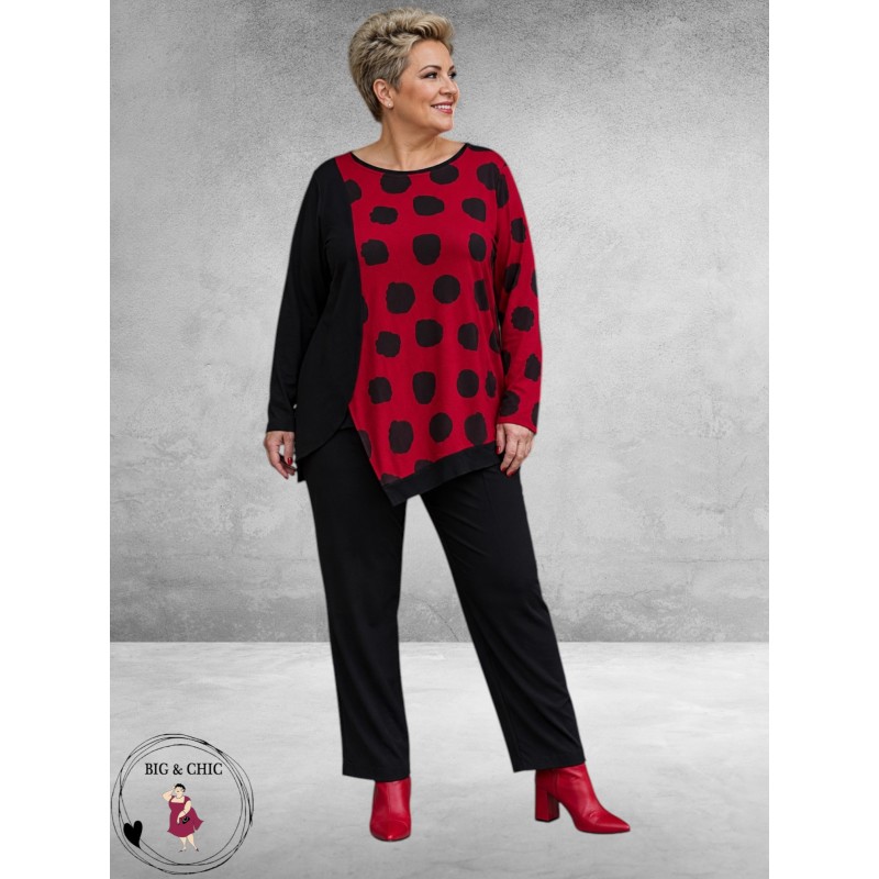 FRENZI Shirt Asymmetrisch Red Dots