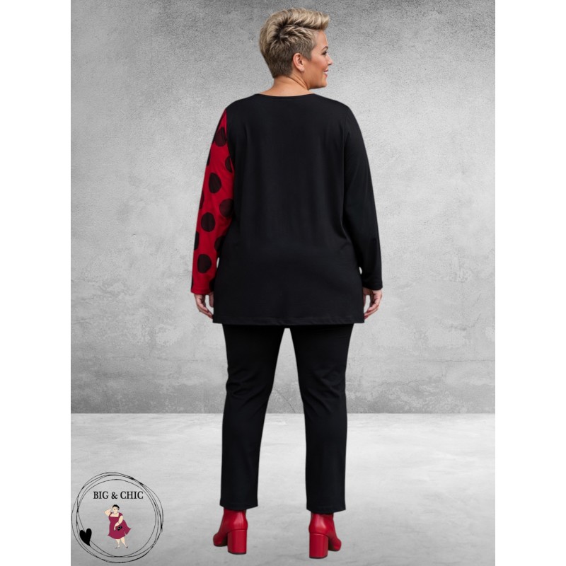 FRENZI Shirt Asymmetrisch Red Dots
