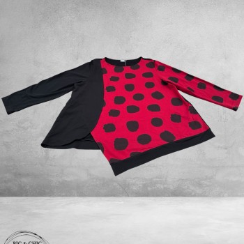 FRENZI Shirt Asymmetrisch Red Dots
