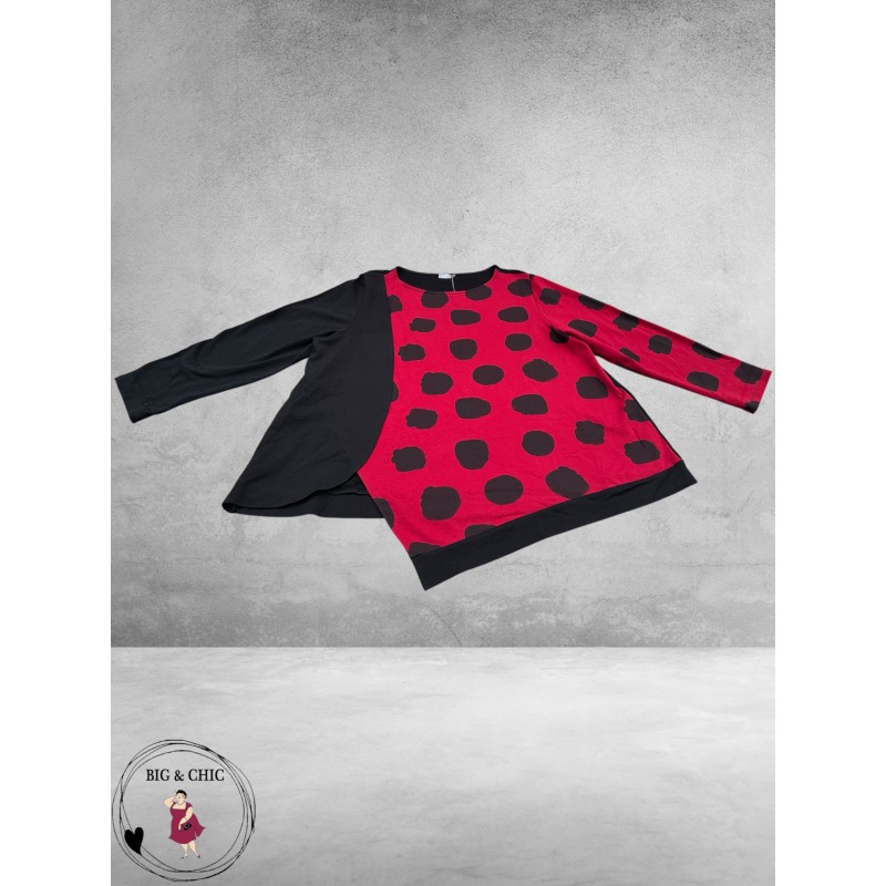 FRENZI Shirt Asymmetrisch Red Dots