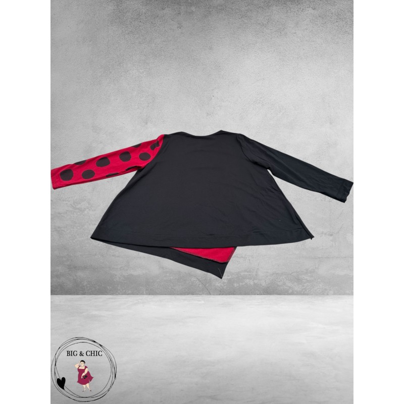 FRENZI Shirt Asymmetrisch Red Dots