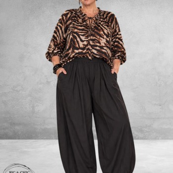 FRENZI Baggy Broek Stretchy Zwart