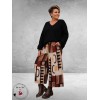 FRENZI Broek Barrel Herfstprint Bruin/Camel/Multi