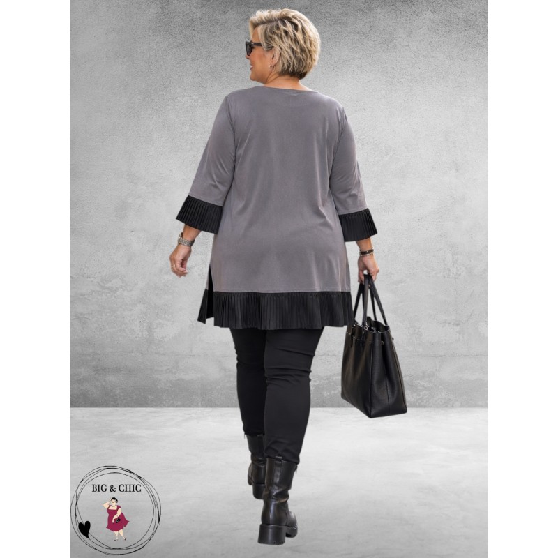 FRENZI Tuniek Met Plissé Leerlook