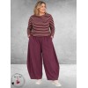 FRENZI Broek Barrel Stretch Burgundy