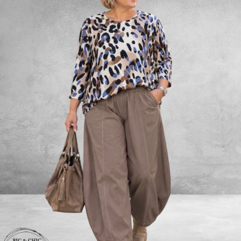 FRENZI Ballonbroek Taupe Stretch Bengaline